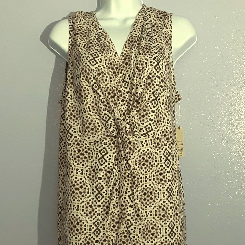 New Café Brown Print Tank Top